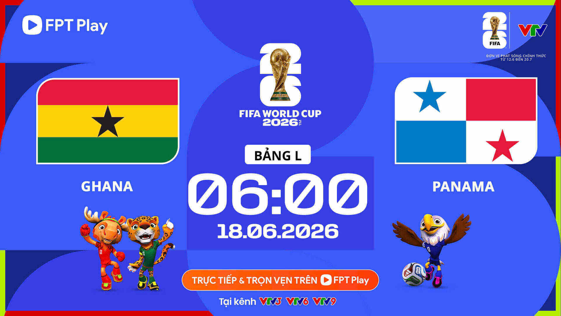 Link xem trực tiếp Ghana và Panama (bảng L World Cup 2026)